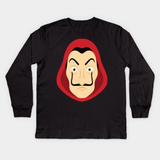 Money Heist Mask Kids Long Sleeve T-Shirt